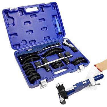 Imagem de Air Jade Kit de dobrador de tubos, ferramenta manual de dobradores de tubos de catraca de refrigeração com estojo de transporte, 1/4 a 7/8 polegadas para encanamento de tubos de cobre e alumínio, manutenção do sistema HVAC