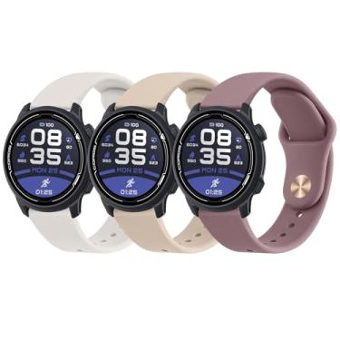 Imagem de Meliya Pulseiras para relógio Coros Pace 2/Apex 42 mm/Apex 2, pulseira de silicone macio de substituição para relógio inteligente Coros Pace 2 (Starlight + MilkTea + SmokeViolet)