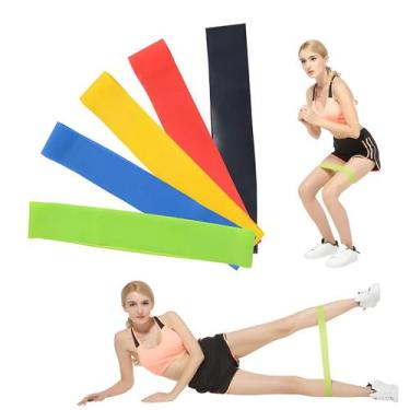 Imagem de Kit 5 Elásticos Para Treino Yoga Pilates Diversos Pesos - Friburgo Com
