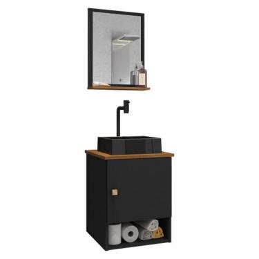 Imagem de Gabinete Banheiro Lima Tulipa Pto Torneira Valv Click Black - Loja Doc