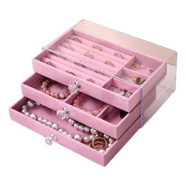 Imagem de Porta Joia 3 Gavetas De Acrílico Bijuterias Brincos Multiuso - Alwy, R