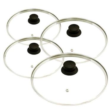 Imagem de Jogo 4 Tampas de Vidro Avulsa Para Panelas 16, 22 e 2x 24 cm - OkaySho