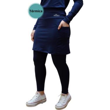 Imagem de Saia Calça Thermo Peluciada Roupa Fitness Evangélica Térmica Quentinha