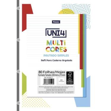Imagem de Bloco para Fichário Universitário Foroflex Cores 80 Folhas - Pacote co