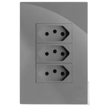 Imagem de Kit Tomada Tripla 10A 4X2 Brg11217-8Gf