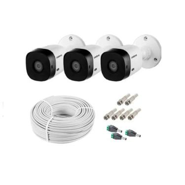 Imagem de Kit 3 Câmeras De Segurança Intelbras Residencial e comercial hd + cabo