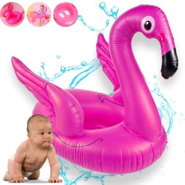 Imagem de Boia Bote Infantil Flamingo Crianças Com Fralda Confortável Para Piscina