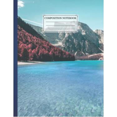Imagem de Composition NoteBook Alien Lake Size 8.5 x 11 In, 110 pages Basics College Ruled Cute Work From Home For Children Women Girls College Students Office School