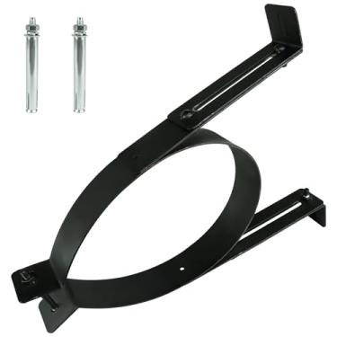 Imagem de Suporte de tubo de lareira de aço inoxidável durável gancho de tubo de fogão forro de combustão portátil 150 mm de diâmetro preto