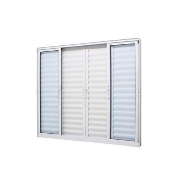 Imagem de Janela Veneziana em Alumínio Branco 6 Folhas Caribe Max 100x200x8cm Ja