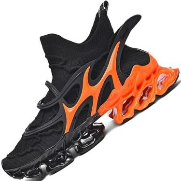 Imagem de Tênis masculino masculino Blade Tennis masculino Trail Running Athletic Fashion Shoe Masculino Preto Branco Marrom Azul Laranja Tamanho Basketball Runner, Multi, 43