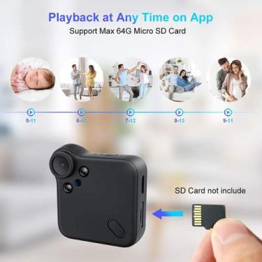 Imagem de Mini Câmera Escondida Wifi - Segurança Doméstica HD 1080p com Visão No