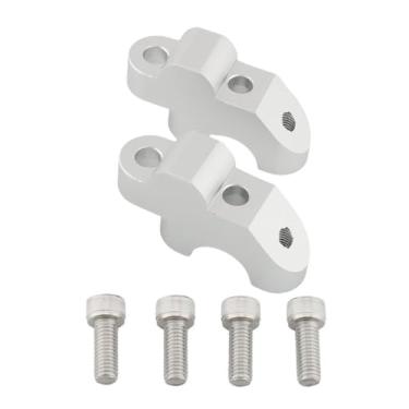 Imagem de JicSuXi Risers do guidão de 2pcs aumenta a altura do guidão extensor garagem guia sobrecarrego de pinça riser riser para 2016-2021, Prata