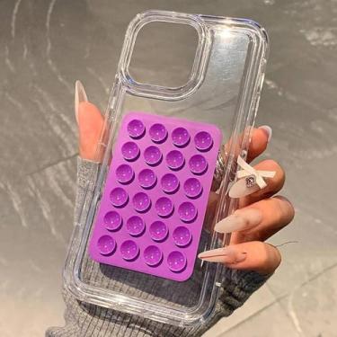 Imagem de HPQWN Capa transparente para celular S23 (para S23/roxo)