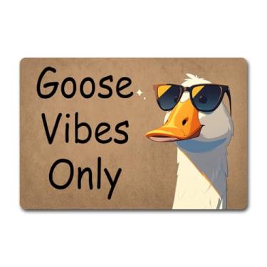 Imagem de Capacho divertido de boas-vindas hilário exclusivo com vibrações de ganso (60 cm x 39,6 cm) capacho de presente de aquecimento de casa com tapetes de porta traseiros de borracha antiderrapante para o