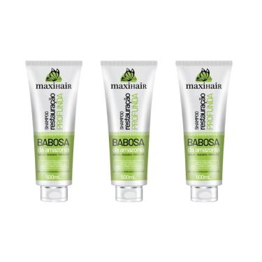 Imagem de Shampoo Maxihair 500Ml Babosa Da Amazonia - Kit Com 3Un