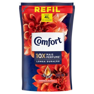 Imagem de AMACIANTE DE ROUPA CONCENTRADO COM ÓLEO DE ARGAN ENERGIA FLORAL COMFORT SACHÊ 900ML REFIL
