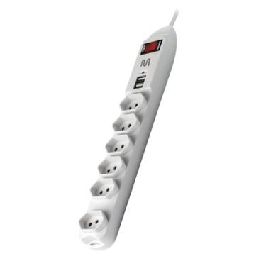 Imagem de Filtro De Linha Multilaser Com 6 Tomadas E 2 Entradas Usb Bivolt - WI251 WI251