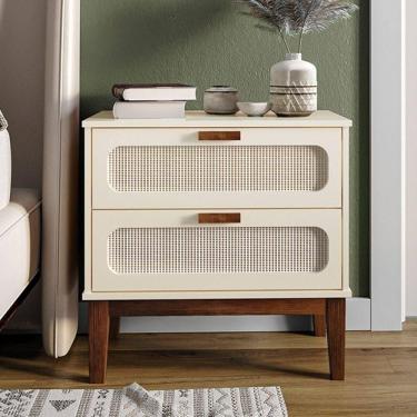 Imagem de Mesa De Cabeceira Santorini 2 Gavetas 60 Cm - Off White