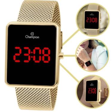 Imagem de Relógio Digital Quadrado Dourado Champion CH40080V, Dourado