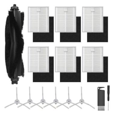 Imagem de Kit de acessórios de substituição L60 compatível com aspirador de pó robô Eufy L60 / L50, kit de acessórios 6 escovas laterais, 6 filtros, 1 escova de rolo, 1 chave de fenda, 1 ferramenta de limpeza