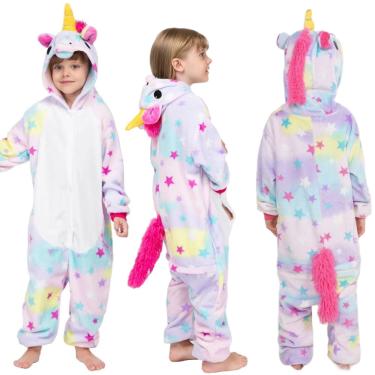 Imagem de Pijama Unicórnio Roupa Fantasia Macacão Infantil c/ Capuz