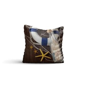 Imagem de Almofada nautica Garrafas 42x42  com enchimento Atelier Valverde