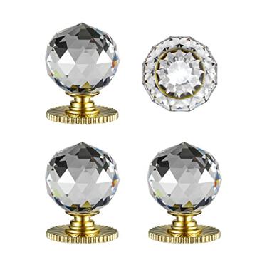 Imagem de CcHhyyt Puxadores autoadesivos de cristal puxadores de armário 1-3/5 polegadas 40 mm de diâmetro puxador de substituição com adesivo para armário espelho armário janela vidro gaveta porta deslizante