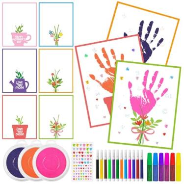 Imagem de Cinrobiye Conjunto de 24 kits de artesanato para o Dia das Mães, Feliz Dia das Mães, cartões de felicitações de flores a granel, presentes artesanais de lembrança, com 3 peças de almofadas de tinta