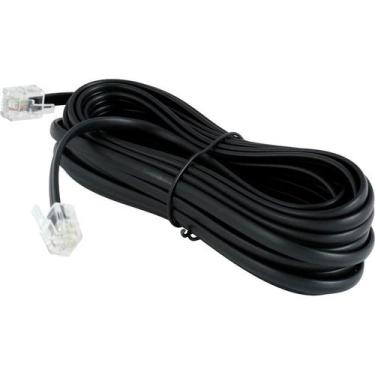Imagem de Cabo Telefônico Fixo E Fax 5 Metros Rj11 X Rj11 4 Vias Preto - SÓ COFR