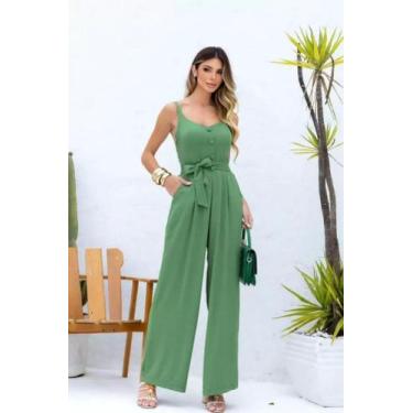 Imagem de Macacão Pantalona De Alça Feminino - Genérica, Preto, G