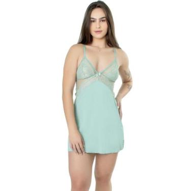 Imagem de Camisola Sensual Sexy Rendada Com Tule Transparente Sem Bojo - ALTIE, 