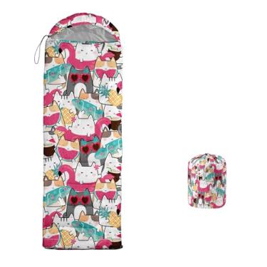 Imagem de lneffble Saco de dormir para gatos, adequado para crianças, meninos e meninas, portátil, impermeável, compacto e leve, ótimo para acampamento ao ar livre, mochila e caminhada