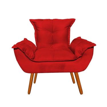 Imagem de Poltrona Decorativa Opala Suede Vermelho Rr Decor