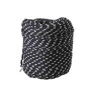 Imagem de Corda de Seda Poliéster 12mm Preto E Branco Rolo 105m Fuzil