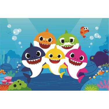 Imagem de Fundo Fotográfico Em Tecido Baby Shark 2,60X1,50. - Mix estilos