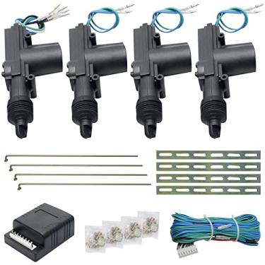 Imagem de Acionador de trava de porta universal de motor de carro, sistema de bloqueio central de porta de alimentação pesada, kit de conversão de controle de carro serve para veículos de 2 e 4 portas
