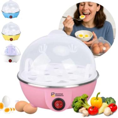 Imagem de Cozedor De Ovos Elétrico Portátil Cozinha À Vapor 110v e 220v Panela A vapor de Ovos Elétrico Vapor Cozinha Multi Funções Ovos Egg Ovo Cozido Prático (Rosa-220v)