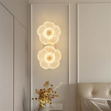 Imagem de OUFULA Luxo Moderno Lâmpada De Parede LED Moda Arte Sala Quarto Lâmpada De Cabeceira Villa Hotel Escadaria Corredor Luz (B 2 luzes)