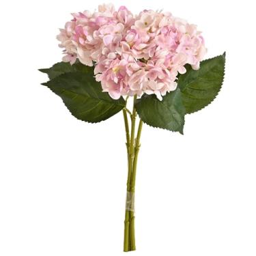 Imagem de AmazCozy Buquê de hortênsia artificial, buquê de flores de seda artificiais, hastes de hortênsia sintética para centro de mesa de casamento, decoração de casa (3 peças) (roxo outono)