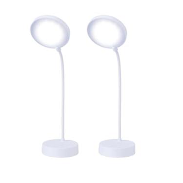 Imagem de Kit 4 Luminária de Mesa Abajur Led Dobrável 3 Tons de luz suporte articulado Recarregável USB(2 pçs)