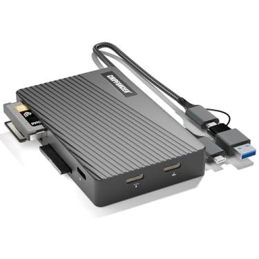 Imagem de CHIPFANCIER Leitor de cartão de memória USB 3.2 10Gbps Multi Memory Card Reader All-in-1 Leitura simultânea SD Micro SD TF MS CF Compact Flash Card Readers para computador, PC, câmera, laptop, preto