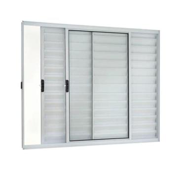 Imagem de Janela Veneziana 3 Folhas 1,00x1,00 Alumínio Branco SEM GRADE - Esquad