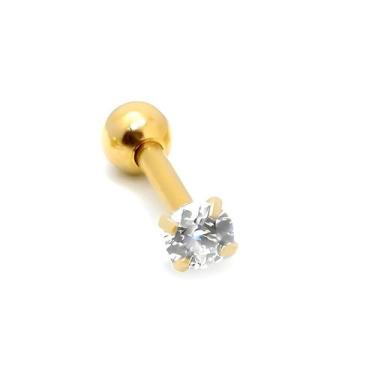 Imagem de Piercing Ponto de Luz 3mm Dourado PVD com Zircônias - M2 Piercing, Red
