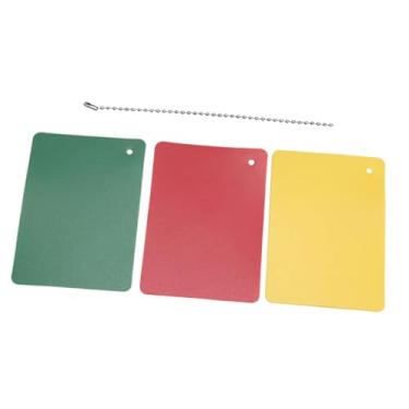 Imagem de Pegciuho Cartão de árbitro de futebol vermelho, verde e amarelo, 9x6,5 cm para campo esportivo, material PP resistente