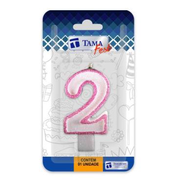 Imagem de Vela De Aniversário Número Branco E Rosa Com 10 Un. - TAMAROZZI EMBALA
