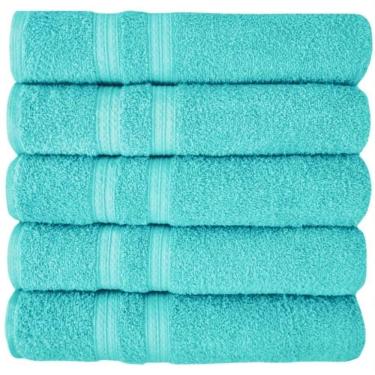 Imagem de Kit 5 Toalhas Super Grossa E Felpuda Macia 80x150cm Verde Aqua Beka