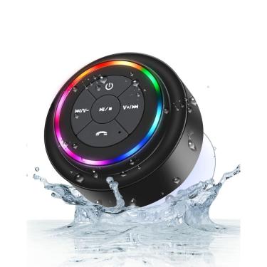 Imagem de Alto-falante de chuveiro Bluetooth Razobws IP67 à prova d`água com luz LED