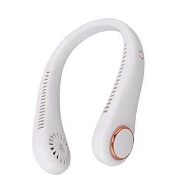 Imagem de YOUTHINK Ventilador do Pescoço Portátil Sem Lâmina 3 Velocidade Recarregável Suporte de Pescoço Confortável para Esportes Ao Ar Livre (Branco)