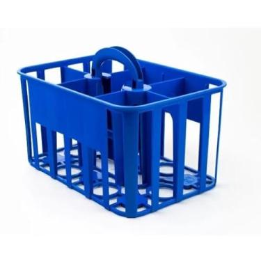 Imagem de Cesta Squeeze Cesta Porta Garrafas para 6 unidades de Litrão 1000ml ou 600ml (Azul)